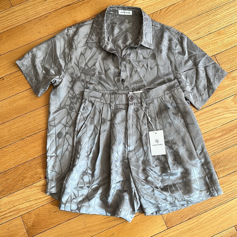 ANINE BING Silk Jacquard Women’s Button Down shirt